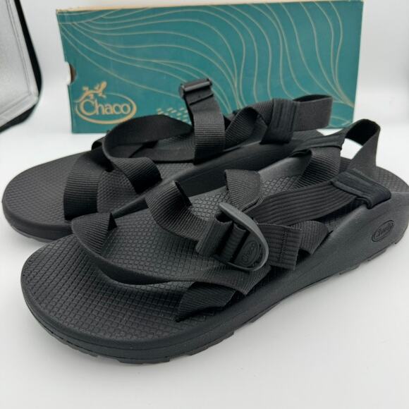 Chaco Z/Cloud Men's Banded Sandals - Size 13, Solid Black Classic Support NIB - Picture 3 of 9